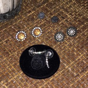 MACY’S Bundle of Rhinestone & Black Earrings